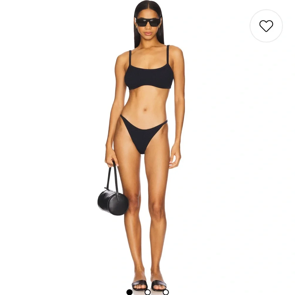 NWT Hunza G Tyler Bikini Set in Black Swimsuit Revolve